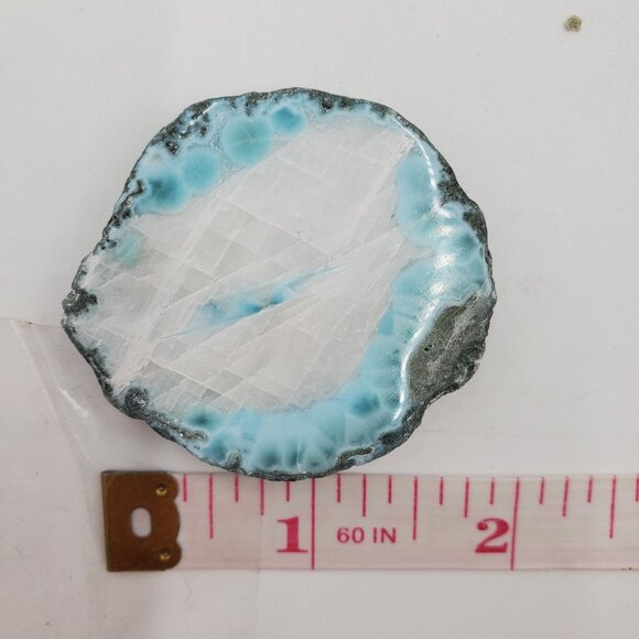 32g 160ct Hand-picked Larimar pectolite Dominican Blue Rough Slab Rock Stone Gem - Picture 7 of 13